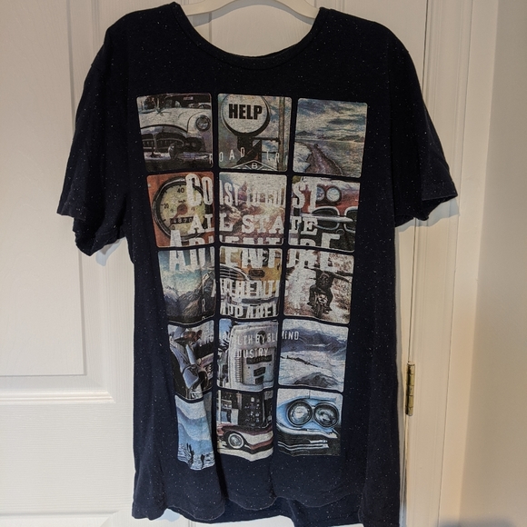 Dark Blue T-shirt with printed images - Picture 1 of 5